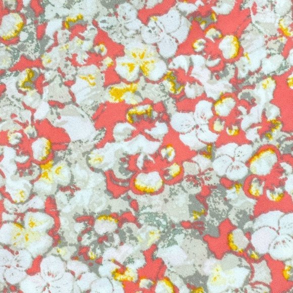 Penningtons Blouse Womens 2X Button Down Floral Orange White Tunic Flowy V-Neck - Picture 6 of 11